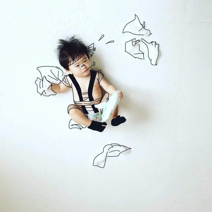 This Father Mixes Drawings And Photos To Create A Fantasy World For His Children