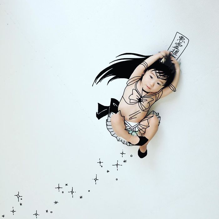 This Father Mixes Drawings And Photos To Create A Fantasy World For His Children