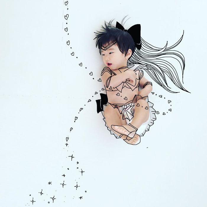 This Father Mixes Drawings And Photos To Create A Fantasy World For His Children