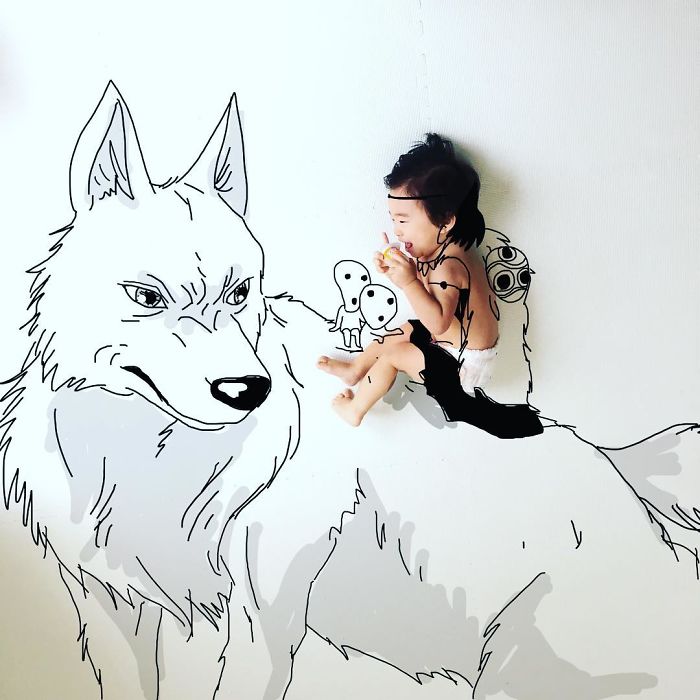 This Father Mixes Drawings And Photos To Create A Fantasy World For His Children