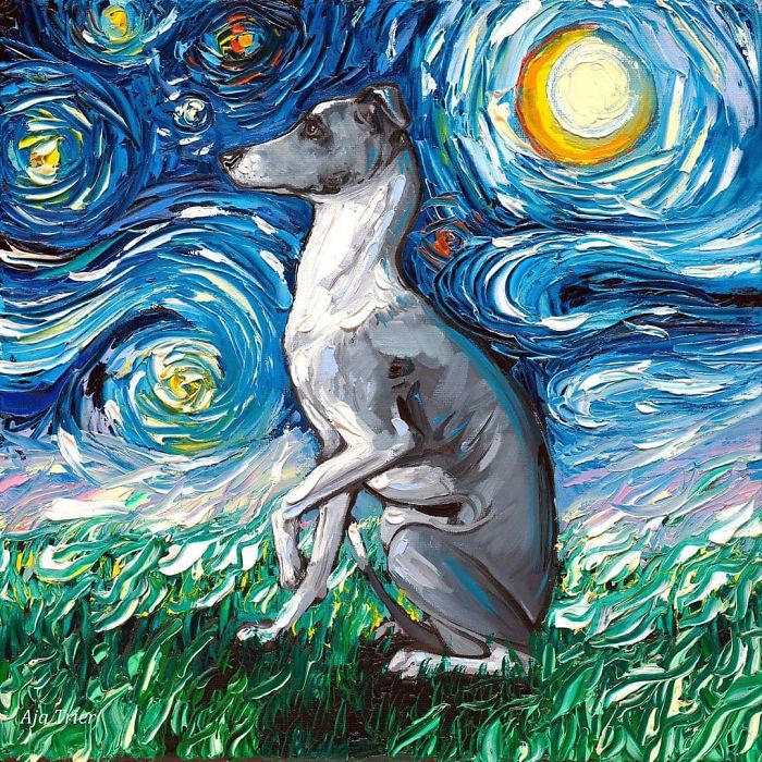 Van-Gogh-Starry-Night-Reimagined-Dogs-Paintings-Aja-Trier