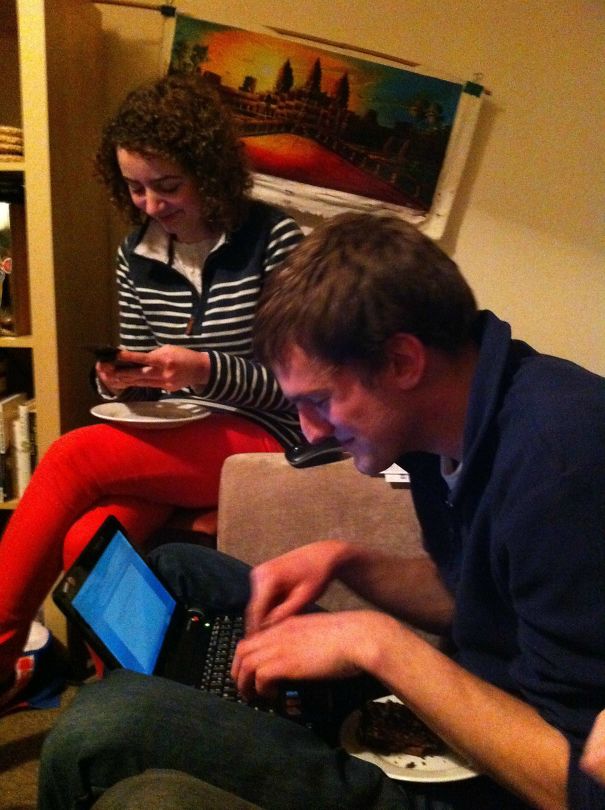 My Very Tall Friend Trying To Use A Tiny Netbook