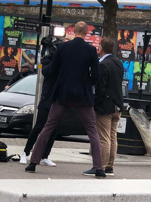 This Reporter Spreading His Legs So He Can Appear Shorter To Match With The Other Reporter