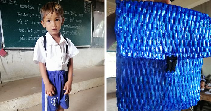 Teacher Shares Photos Of A Backpack A Father Made For His Son Because He Wanted To Save Money (Updated)