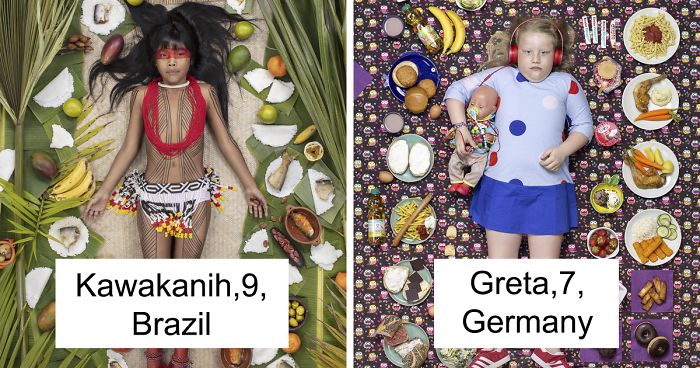 25 Kids From Around The World Photographed With What They Eat In One Week