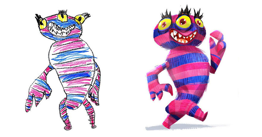 Artists From Around The World Have Drawn Hundreds Of Monsters Based On My Kids' Designs