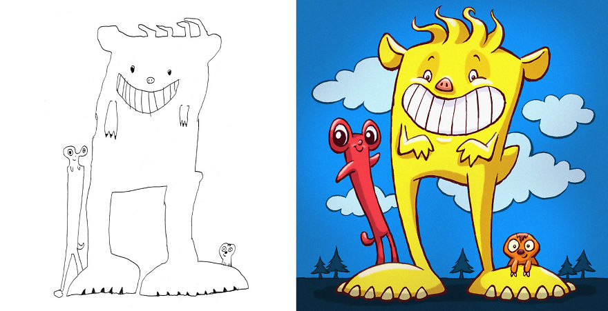 Artists From Around The World Have Drawn Hundreds Of Monsters Based On My Kids' Designs