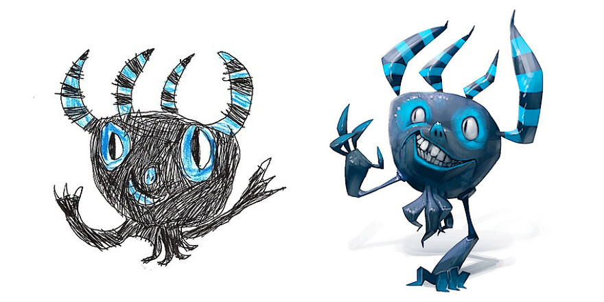 Artists From Around The World Have Drawn Hundreds Of Monsters Based On My Kids' Designs