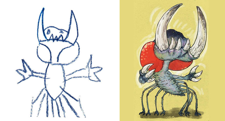 Artists From Around The World Have Drawn Hundreds Of Monsters Based On My Kids' Designs