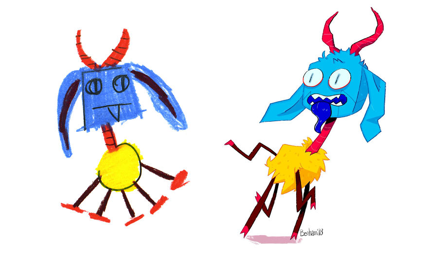 Artists From Around The World Have Drawn Hundreds Of Monsters Based On My Kids' Designs