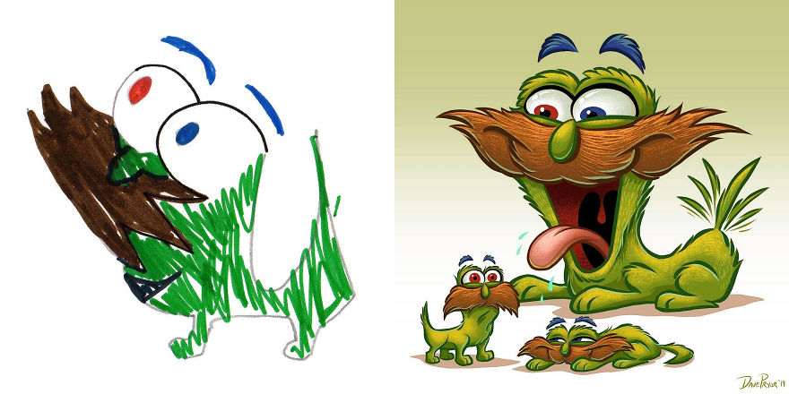 Artists From Around The World Have Drawn Hundreds Of Monsters Based On My Kids' Designs