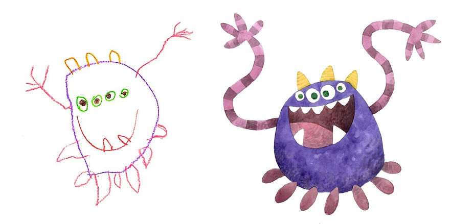 Artists From Around The World Have Drawn Hundreds Of Monsters Based On My Kids' Designs