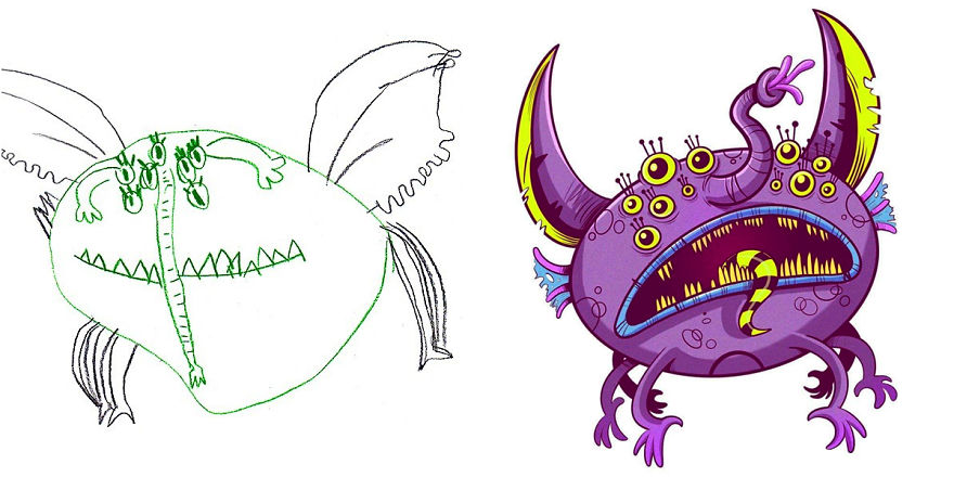 Artists From Around The World Have Drawn Hundreds Of Monsters Based On My Kids' Designs