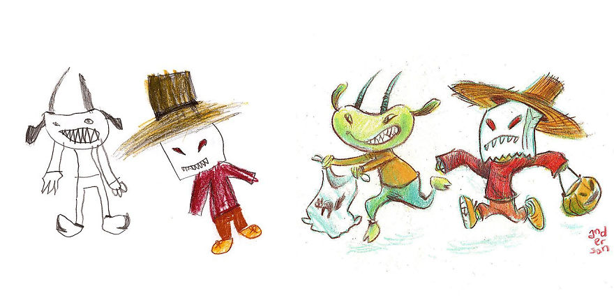 Artists From Around The World Have Drawn Hundreds Of Monsters Based On My Kids' Designs