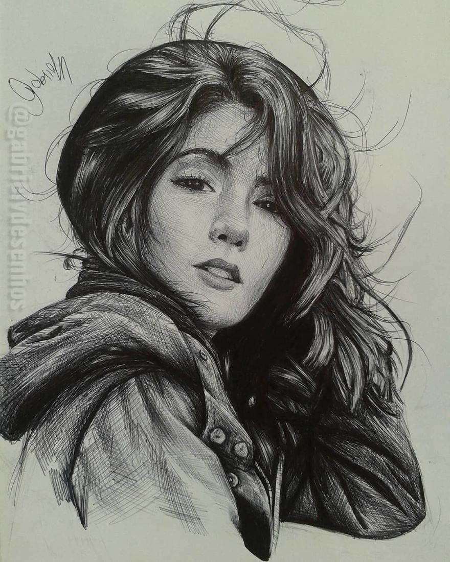 Artist Uses As A Tool Only A Ballpoint Pen To Capture The Emotions Of The People And The Result Is Amazing