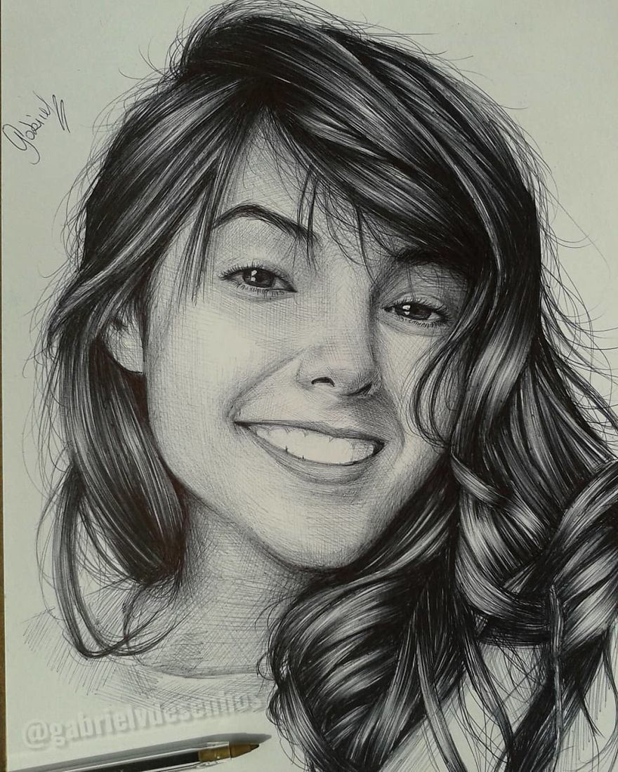 Artist Uses As A Tool Only A Ballpoint Pen To Capture The Emotions Of The People And The Result Is Amazing