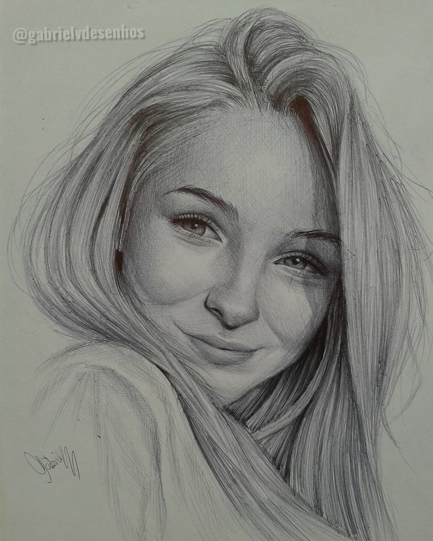 Artist Uses As A Tool Only A Ballpoint Pen To Capture The Emotions Of The People And The Result Is Amazing