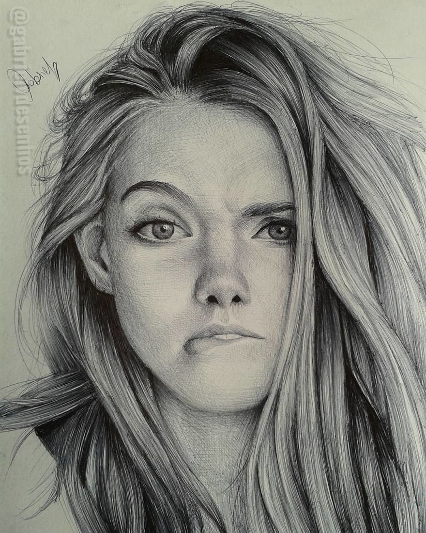 Artist Uses As A Tool Only A Ballpoint Pen To Capture The Emotions Of The People And The Result Is Amazing