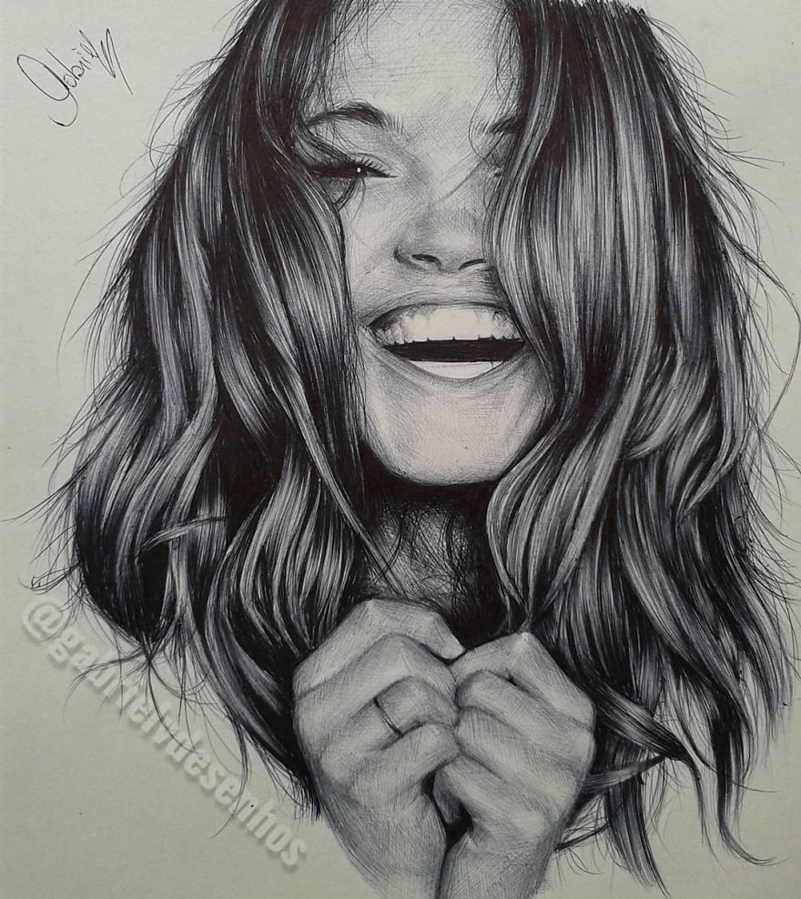 Artist Uses As A Tool Only A Ballpoint Pen To Capture The Emotions Of The People And The Result Is Amazing