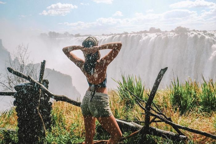 Victoria Falls, Border Between Zambia And Zimbabwe