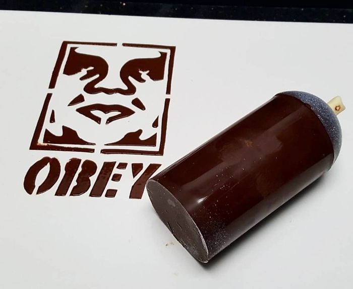 Chocolate Spray Can Dessert, Chocolate Stencil