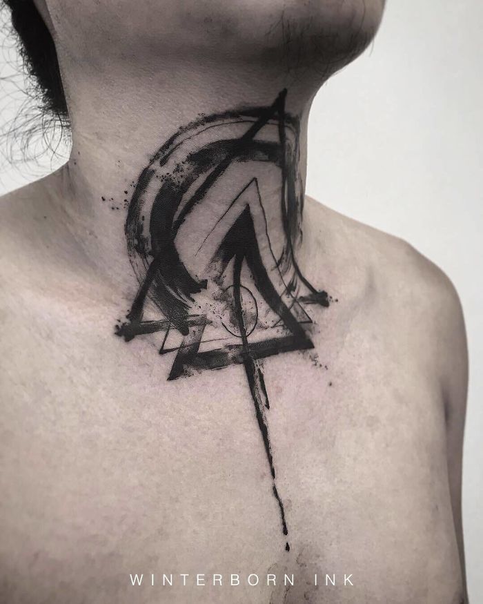 Abstract Art Style On The Neck