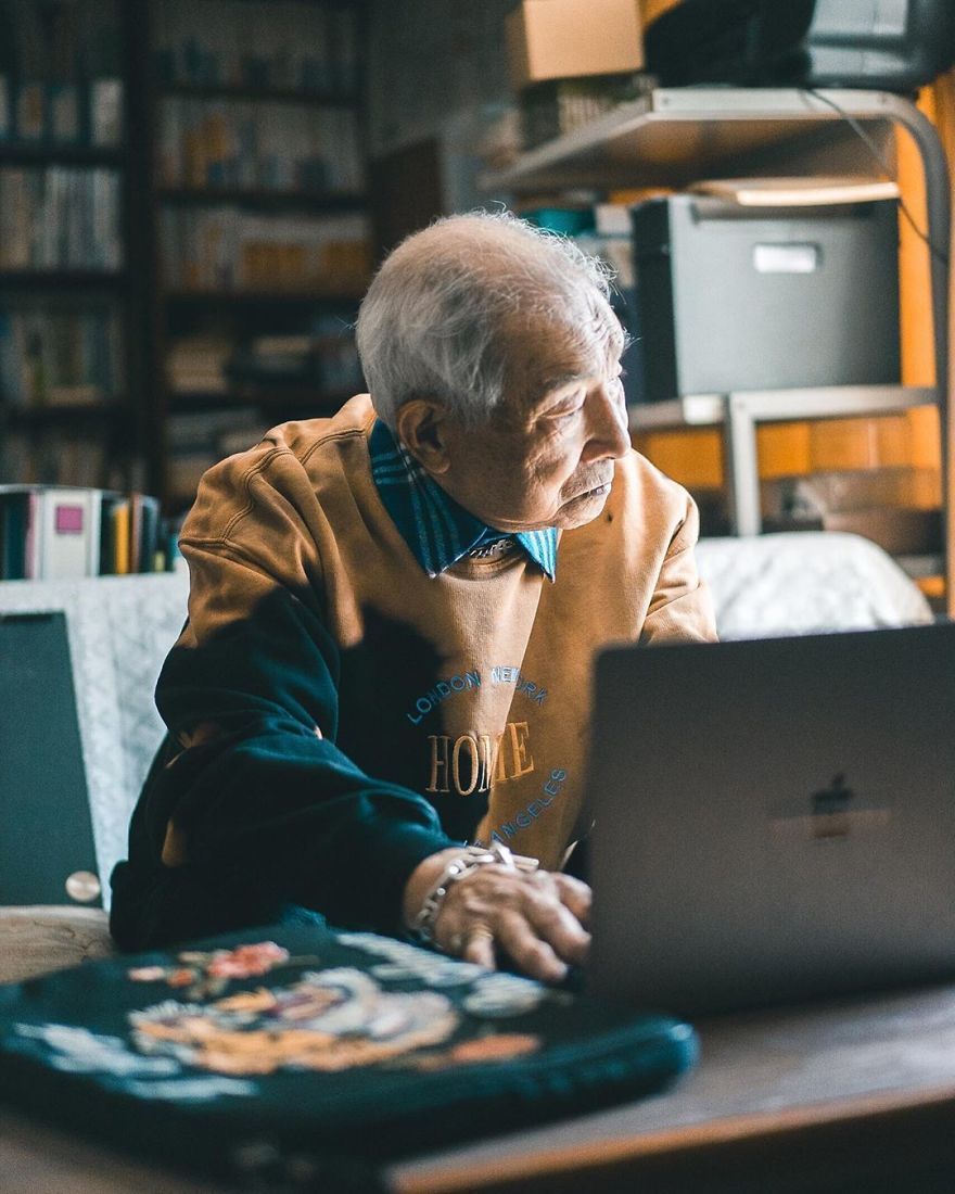 84-Year-Old Grandpa Teams Up With His Grandson To Create Fashionable Photoshoots That Stun 32k Followers On Instagram