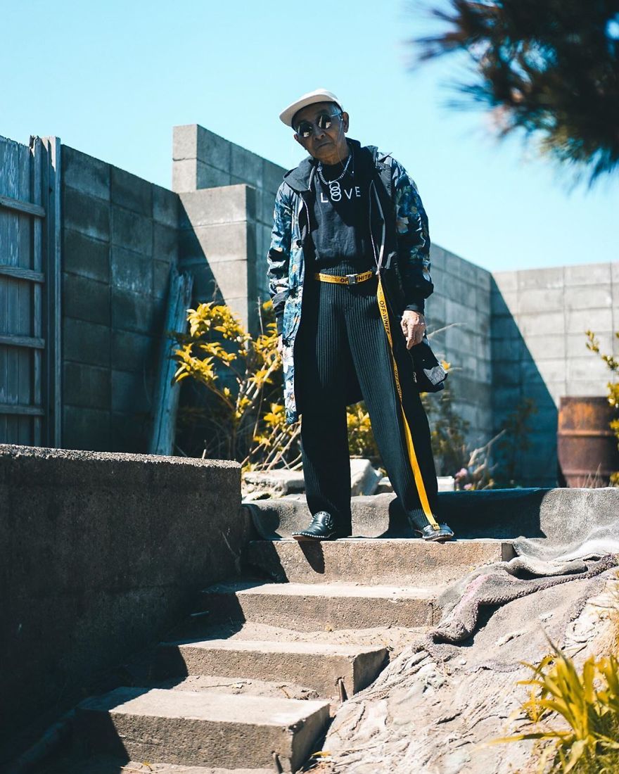 84-Year-Old Grandpa Teams Up With His Grandson To Create Fashionable Photoshoots That Stun 32k Followers On Instagram