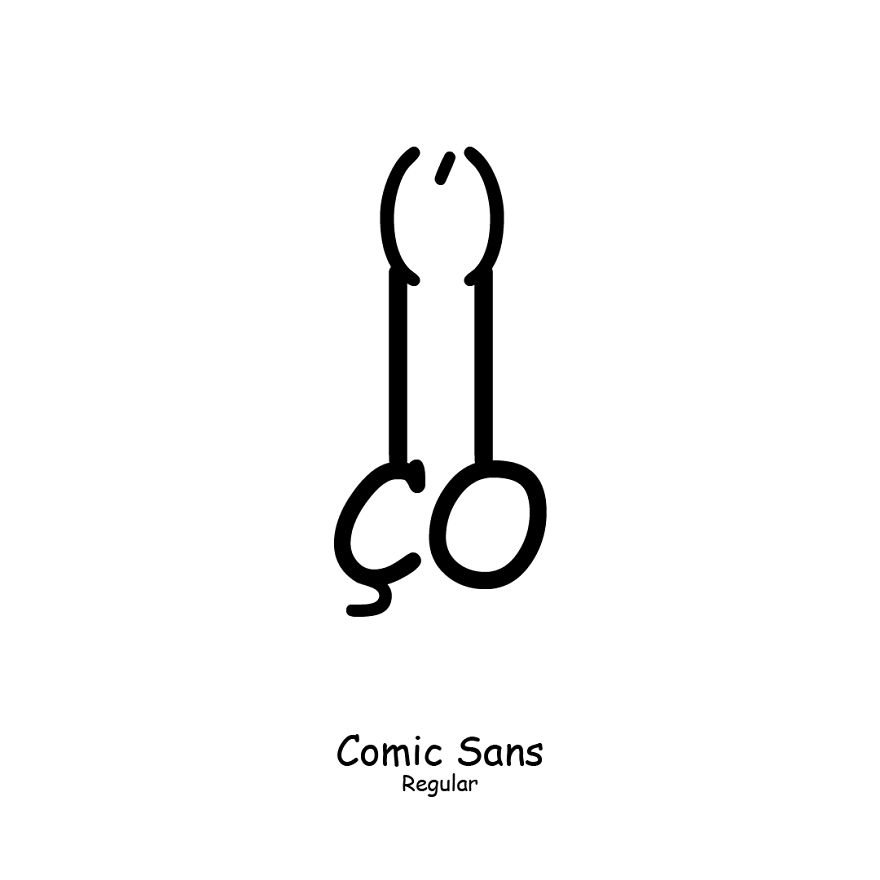 Dick Types - I Chose 100 Fonts And Made Illustrations Of Dicks, Only Using Text Characters