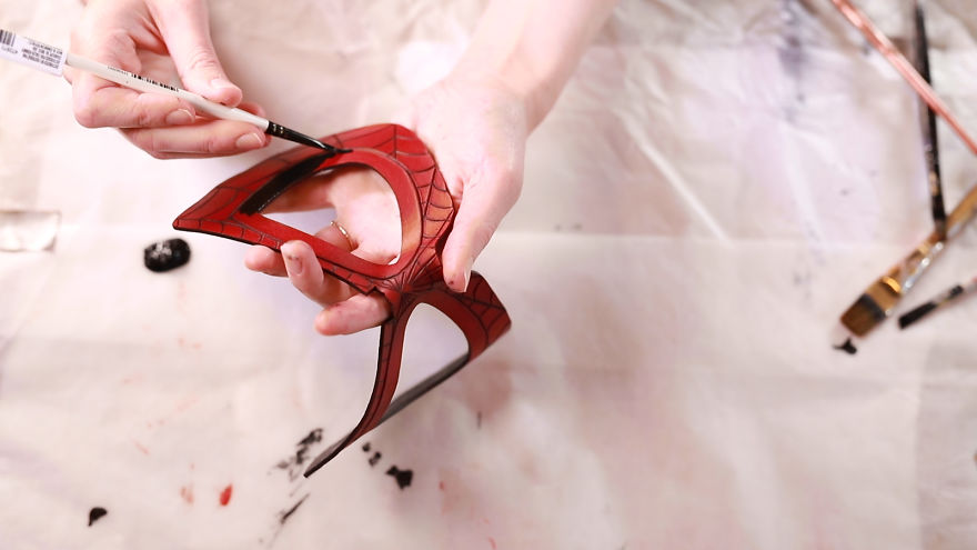 I Made A Simple Spider Man Mask To Wear At Comic Conventions For My Husband. I Made A Simple Spider Man Mask To Wear At Comic Conventions For My Husband.