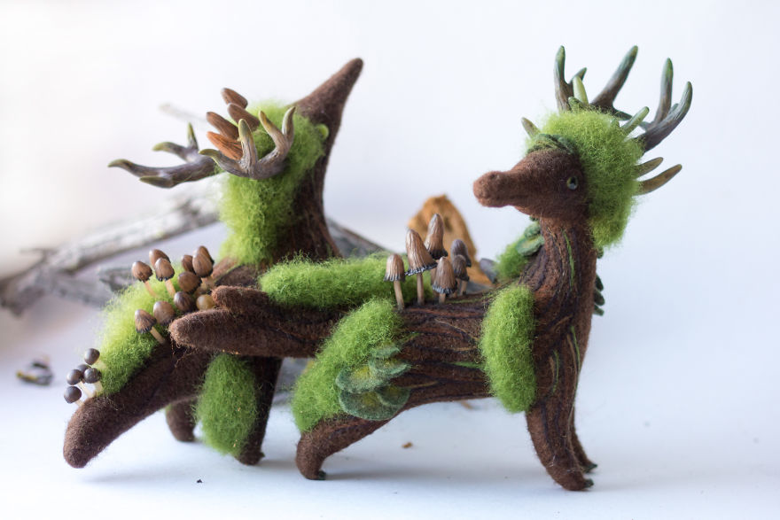 New Dragons And Fairy Creatures That I Felted This Year