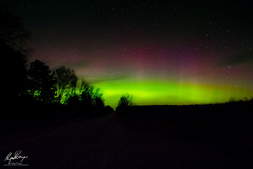 Aurora Borealis Over Northport, Michigan