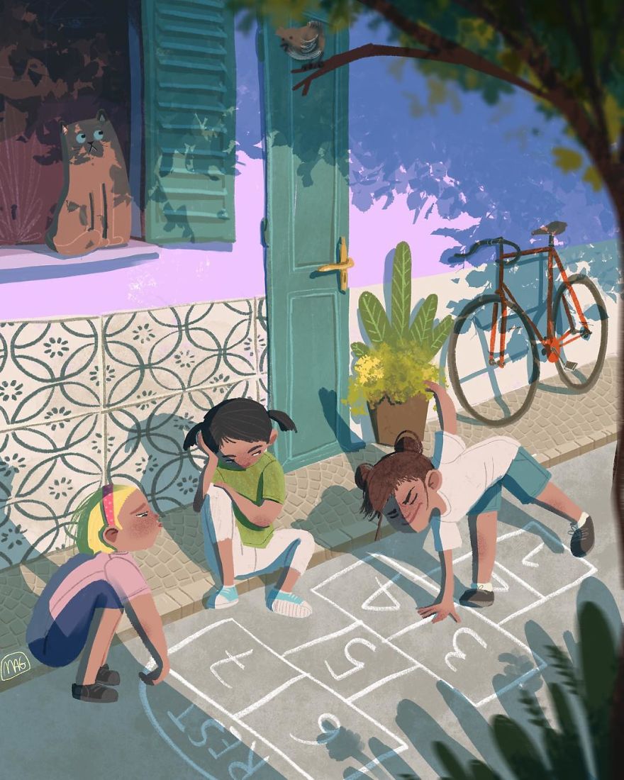 Italian Illustrator Shows In Sweet Illustrations That Even Cats Being Independent, They Can Be His Best Friends