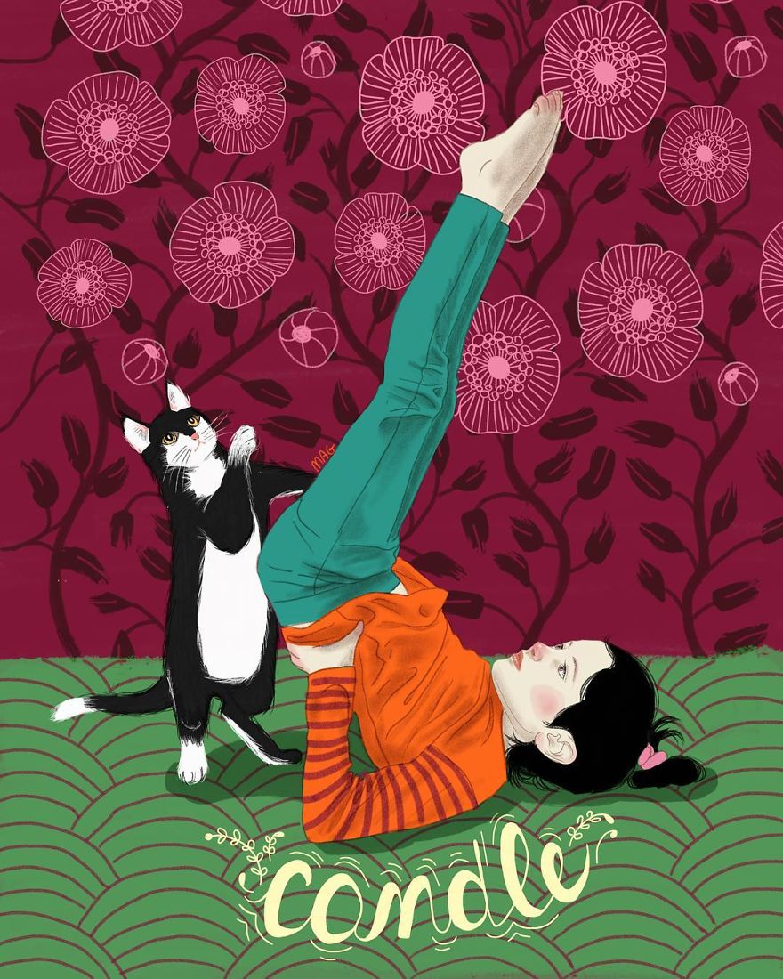 Italian Illustrator Shows In Sweet Illustrations That Even Cats Being Independent, They Can Be His Best Friends