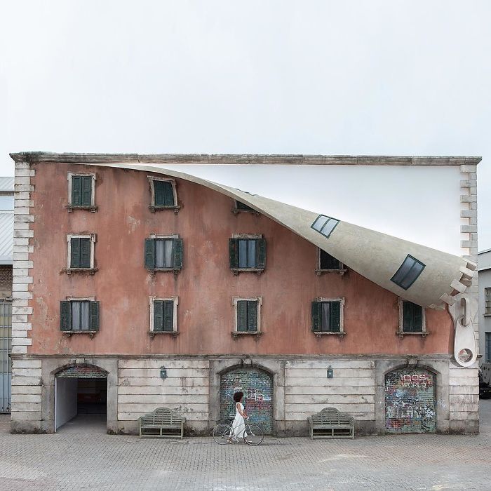 24 Pics Of Reality-Defying Buildings By Alex Chinneck 24 Pics Of Reality-Defying Buildings By Alex Chinneck