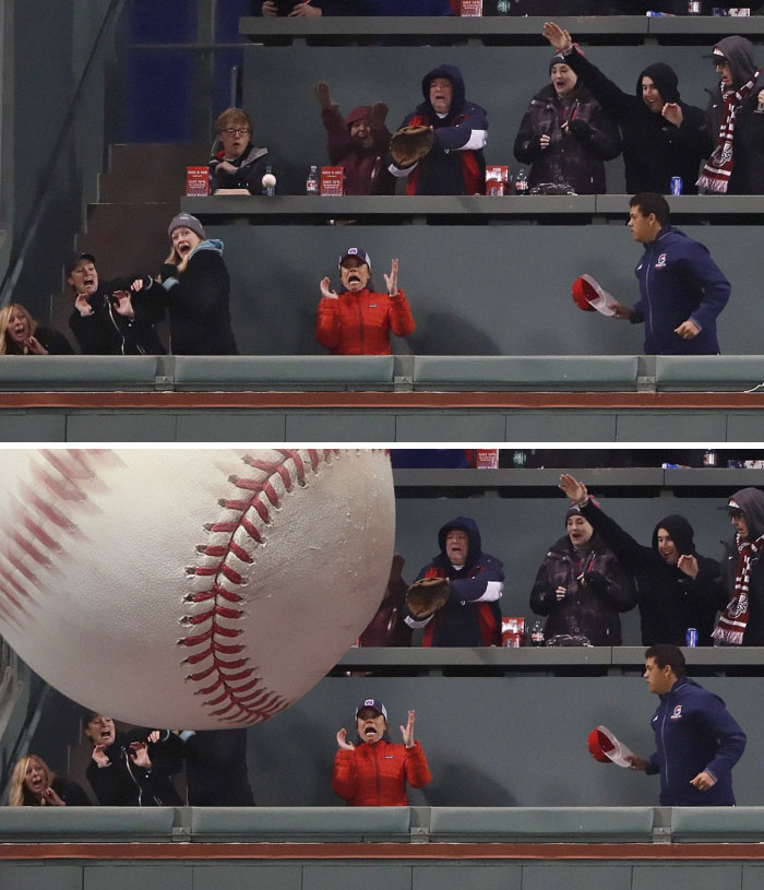 Freaked Out Red Sox Fans From An Oncoming Home Ru