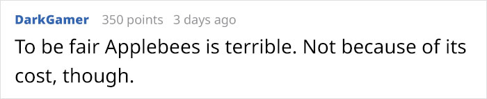 Woman Mocks Guy That Wanted To Take Her On A Date To Applebee's, Gets Destroyed With 19 Responses Woman Mocks Guy That Wanted To Take Her On A Date To Applebee's, Gets Destroyed With 19 Responses