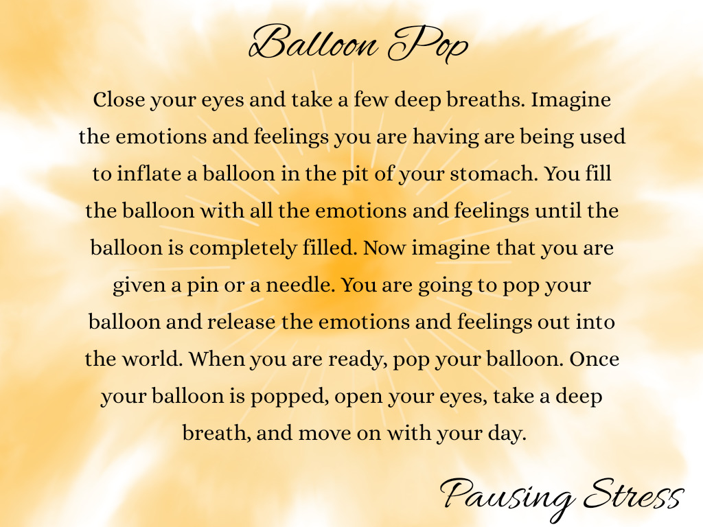 I’ve Been Creating My Own Mini Meditations To Help Relieve Stresses Through My Project, Pausing Stress