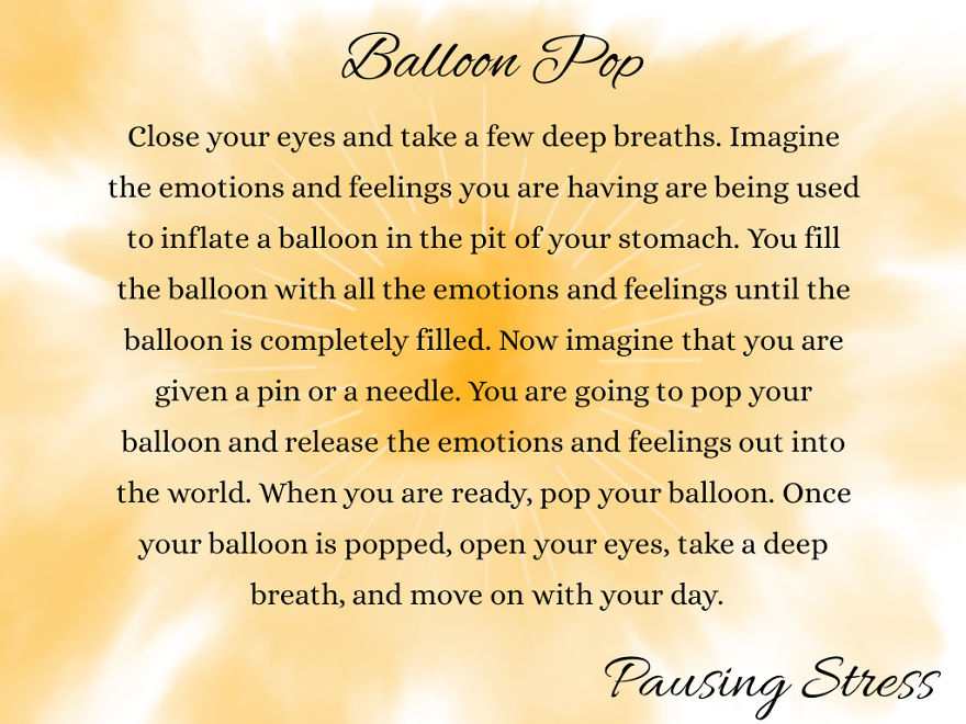 I've Been Creating My Own Mini Meditations To Help Relieve Stresses Through My Project, Pausing Stress