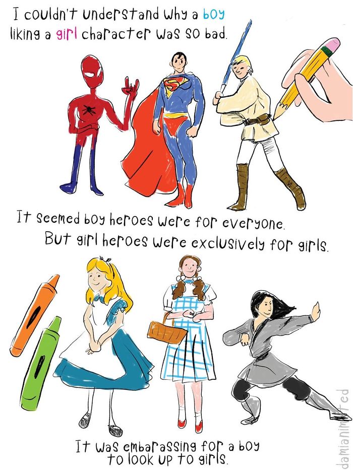 Guy Illustrates How Boys Develop Sexism From Seemingly Small Interactions With Adults Guy Illustrates How Boys Develop Sexism From Seemingly Small Interactions With Adults