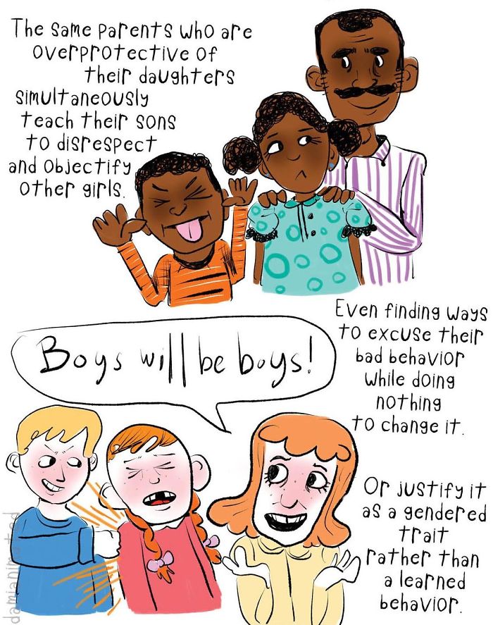 Guy Illustrates How Boys Develop Sexism From Seemingly Small Interactions With Adults