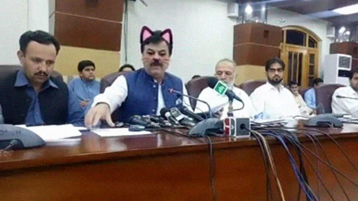 Pakistani Government Officials Accidentally Turn On Cat Filter During Facebook Live, Hilarity Ensues Pakistani Government Officials Accidentally Turn On Cat Filter During Facebook Live, Hilarity Ensues