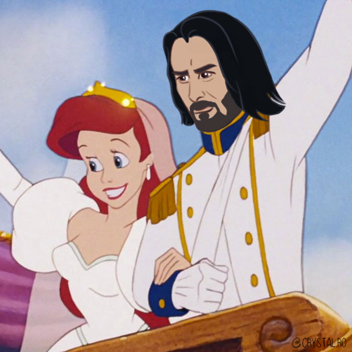 Artist Reimagines Keanu Reeves As 9 Disney Princes, Absolutely Nails It