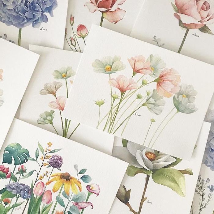 Korean Artist Uploads Step By Step Tutorials On How To Draw Beautiful Flowers