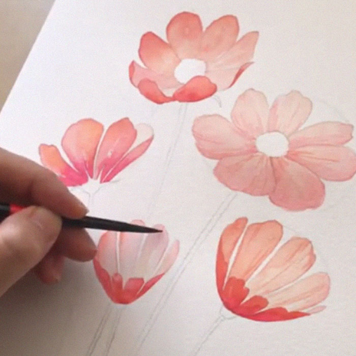 Korean Artist Uploads Step By Step Tutorials On How To Draw Beautiful Flowers