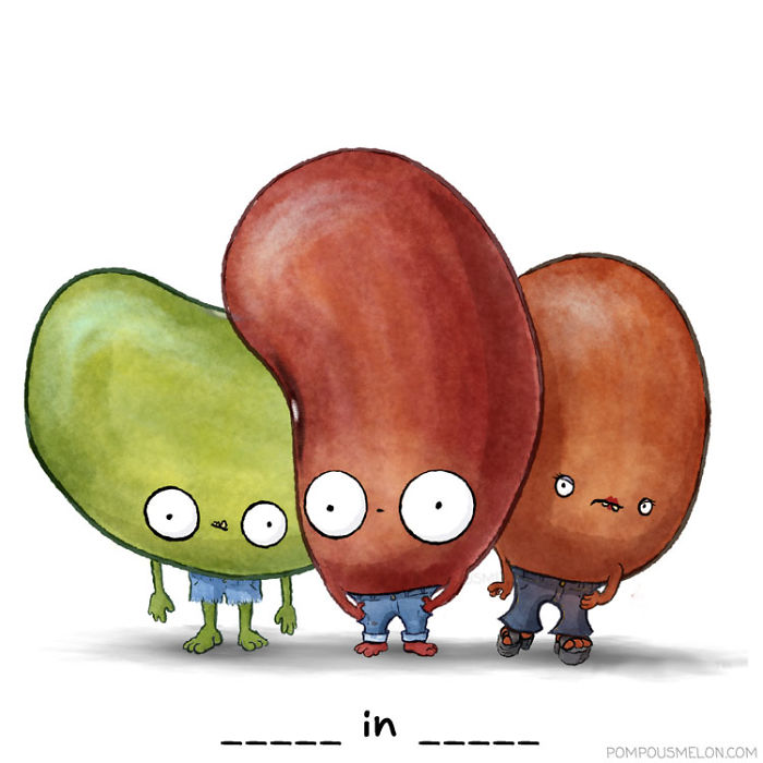 We Drew 15 Fruits And Veggies In Clothing That Rhyme. Can You Guess Them?