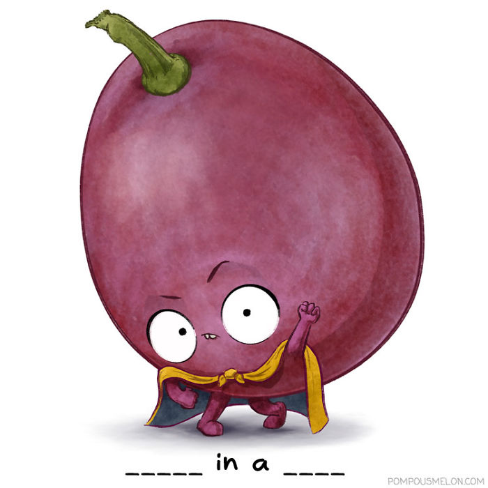 We Drew 15 Fruits And Veggies In Clothing That Rhyme. Can You Guess Them?