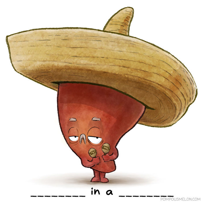 We Drew 15 Fruits And Veggies In Clothing That Rhyme. Can You Guess Them?