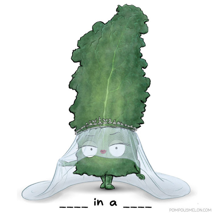 We Drew 15 Fruits And Veggies In Clothing That Rhyme. Can You Guess Them?