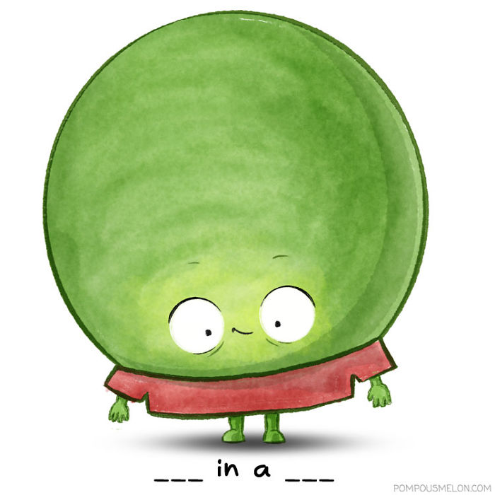 We Drew 15 Fruits And Veggies In Clothing That Rhyme. Can You Guess Them?